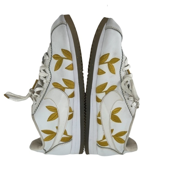 Nike Gold Metallic Leaf Classic Cortez Sneakers Size 8 Women’s - Picture 5 of 9